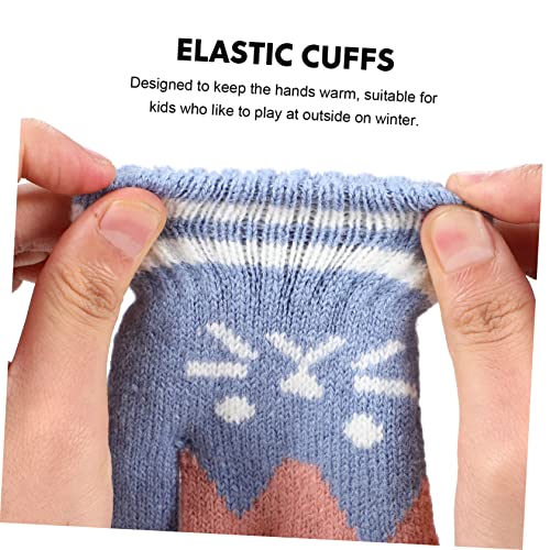 6 Pairs Knitted Gloves Winter Warm Mittens with Adorable Kitten Pattern for Boys for Outdoor Activities Skiing and Ice Skating3