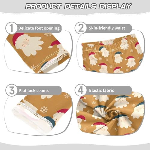 Girls Basic Leggings Baby Girls Pants Christmas Santa Soft Footless Stretchy Tights Pants 4-10Y3