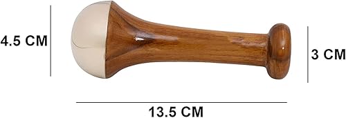 Miniatura 3 de HEALTHANDWEALTH Kansa Wand Masajeador facial y de pies, beneficios ayurvédicos del bronce, restaurando el brillo a través de la desintoxicación