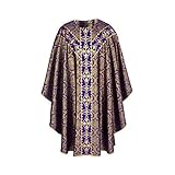 Casulla de estilo semigótico con estola a juego. Prenda de clero, casulla, iglesia católica, vestidura, casulla gótica, alba de sacerdote, sobrepelliz, estola a juego, traje de sacerdote, clérigos