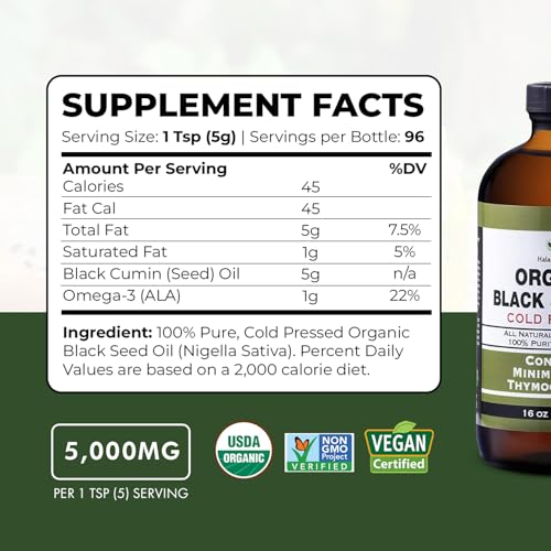Image of HalalEveryDay 32 oz USDA Black Seed Oil Nigella Sativa