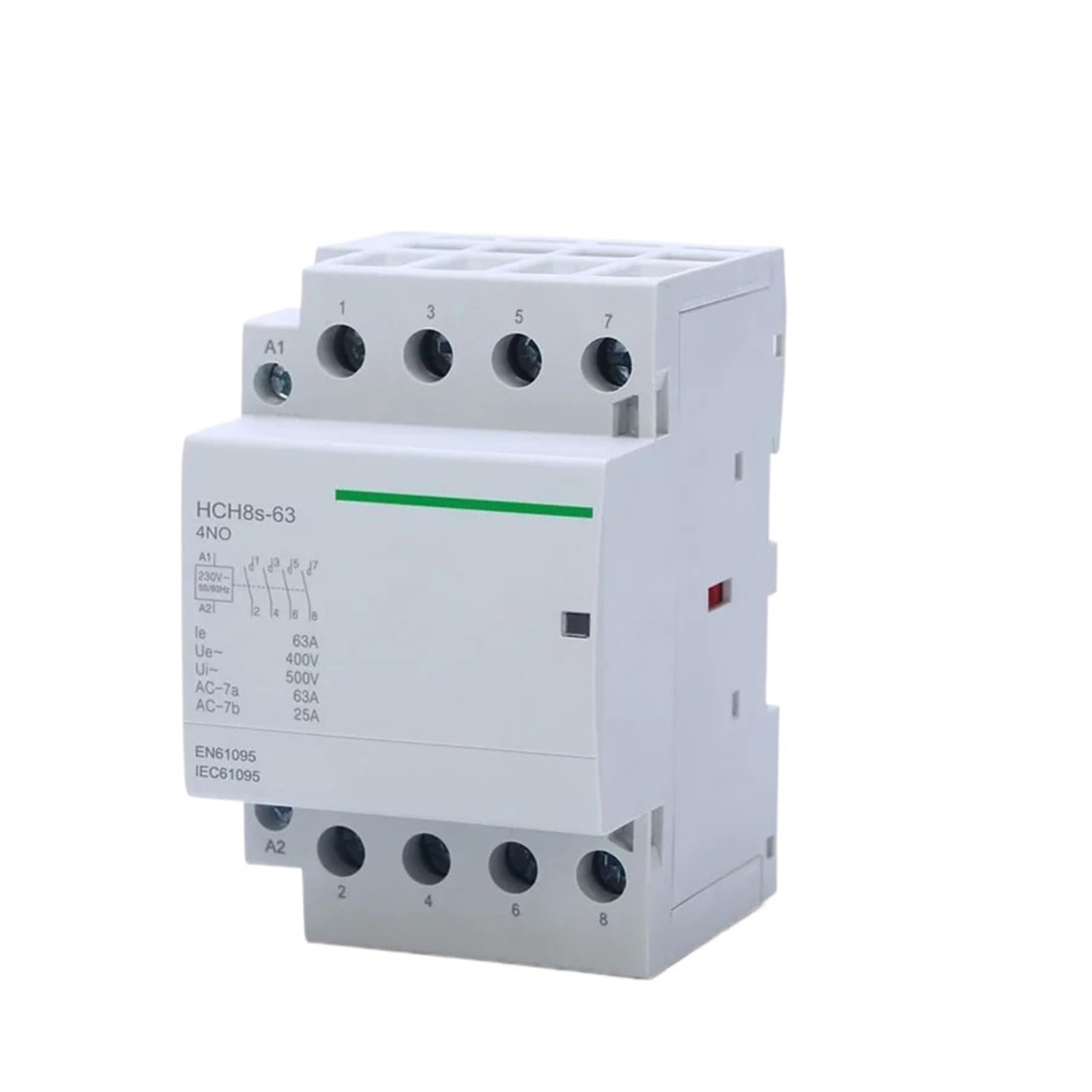 WTEPNQQDI HCH8s-63 Modular Contactor 50Hz 60Hz 4P 63A 4NO 4NC 2NO2NC 220V 110V 24V Automatic DC Household Din Rail Type iCT(4p 63a 4nc Ac230v)