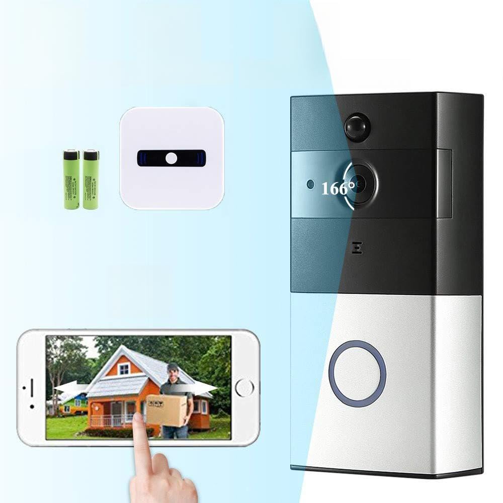 Videocitofono, Wi-Fi Video Campanello, Wireless videocamera, Peephole con sensore di Movimento, Audio bidirezionale, Visione Notturna, Casa Allarme Smart, Adatto a Famiglie, Hotel