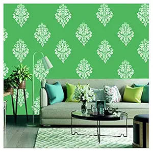 Kayra Decor Damask Design Stencils for Wall Painting - Pack of 1, 16 inch x 24 inch (KHS238)