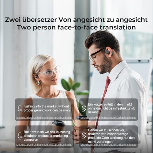 X30 AI Kopfhörer Übersetzer,135 Sprachen Sprachübersetzer Kopfhörer Echtzeit 3-in-1,echtzeit übersetzung 6 Übersetzungsmodi,Open Ear kopfhörer für iOS und Android Bluetooth 5.4, Reisen