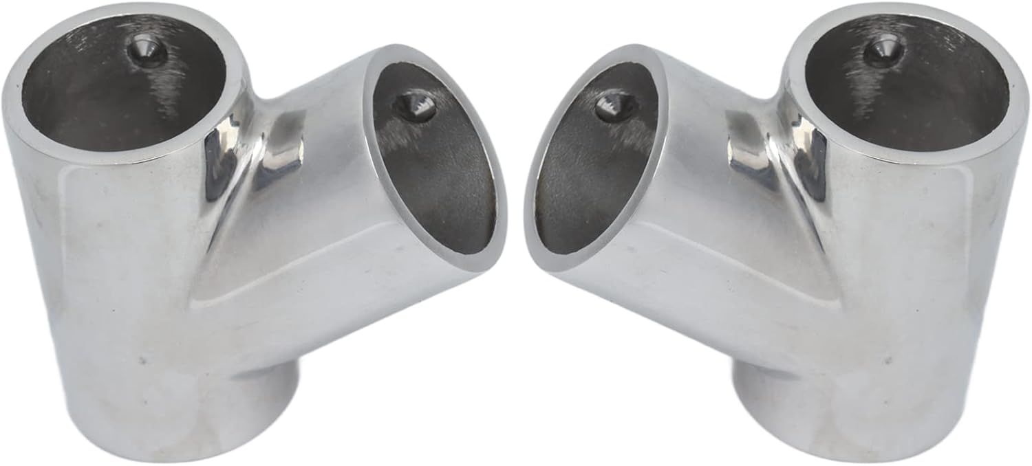 Fafeicy 1 Pair of Boat Handrail Fittings Parts, 60 Degree 316 Stainless Steel Marine Hardware Left Right for Ship Yachts, Fiberglass Yachts, Inflatable Yachts, Business Yachts(Φ25mm(1")), Plumbing