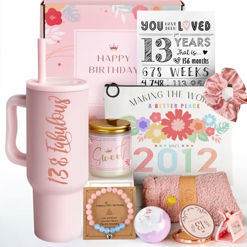 13th Birthday Gifts for Girls - 13 Year Old Girl Gifts Ideas for Offical Teenagers Girls - 13th Birthday Decorations Trendy Teen Girl Stuff - 11 Pieces Best Present for Daughter, Niece