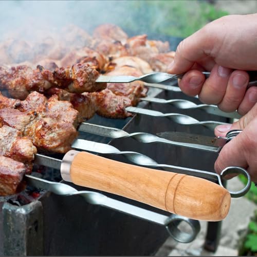 Mango de madera para tenedor antiescaldaduras HEMOTON con diseño ergonómico para asar seguro 8