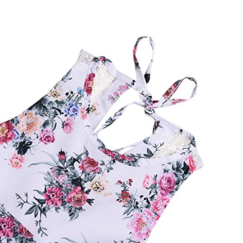 BAOBAOLAI Vestido infantil para meninas com costas abertas, estampa floral, saia de princesa de verã