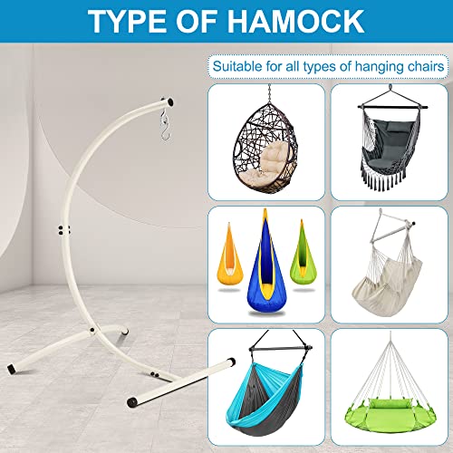 Homgava Hammock Chair Stands Hanging Hammock Stands,C Stand For Swing Chair Heavy Duty Steel Egg Chair Stand Only,Maximum Weight 330Lbs Capacity Indoor/Outdoor… #TOP6