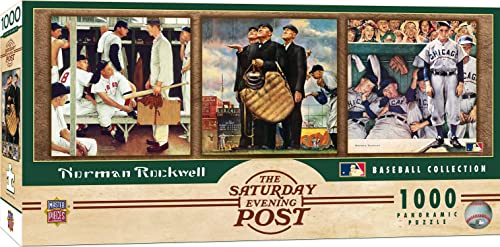 MasterPieces puzzle de 1000 piezas para adultos, familia o niños - Colección de béisbol por Norman Rockwell - 13"x39" miniatura 1