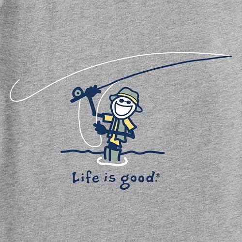 Life is Good Men's Crusher Tee, Short Sleeve Cotton Graphic T-Shirts, Jake Cast Fish2