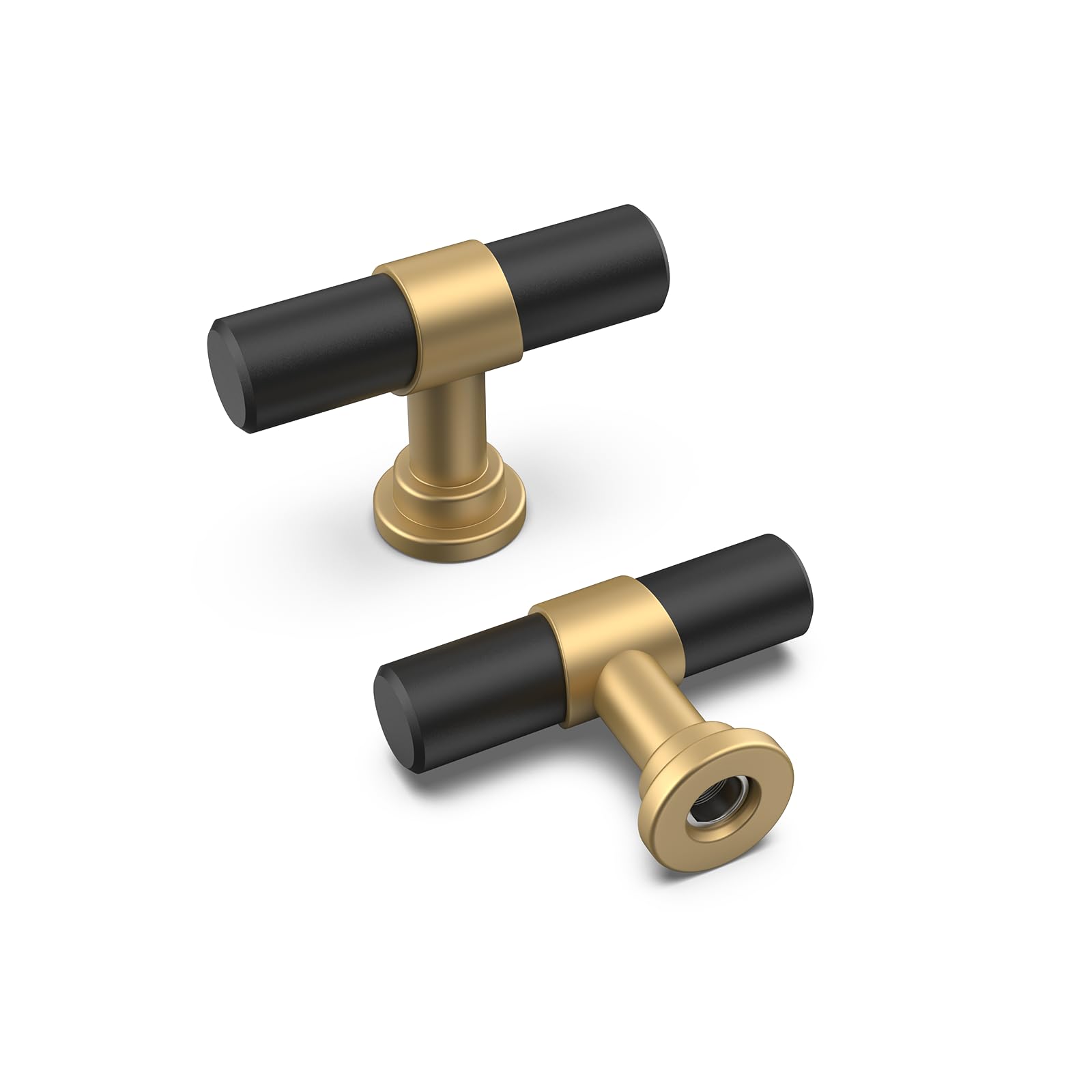 goldenwarm 10 Pack Gold Cabinet Handles Gold Drawer Pulls Brushed Brass Cabinet Pulls Gold Kitchen Cabinet Handles Cabinet Door Handles, 3in Gold Pulls 76mm Hole Center — view 17