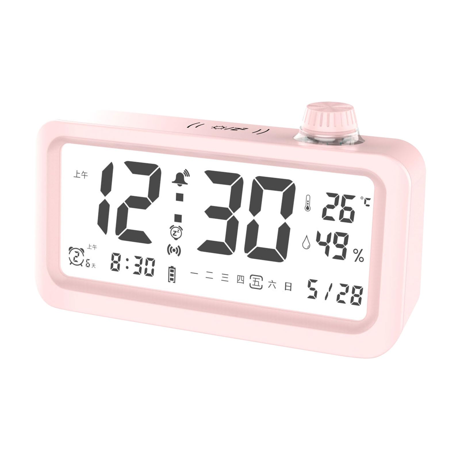 Piceioep Compact Battery Operated Alarm Clock with Numerous Alerts Manual Brightness for Parents and Seniors Bedside Clock