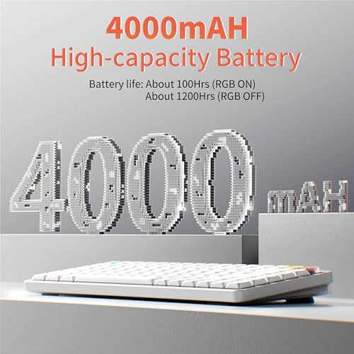 Image of nuphy Air75 V3 Low Profile Mechanical Keyboard, 75% Custom Hot Swappable Wireless Keyboard with Gasket Mount, RGB Backlit, Multi-Device Bluetooth /2.4GHz /USB-C for Mac Windows, White-Blush Nano Switch