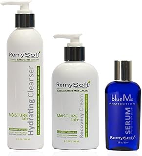 RemySoft Moisturelab System - Safe for Hair Extensions, Weaves and Wigs - Salon Formula Shampoo, Conditioner & Serum - Gentle Sulfate-free Lather