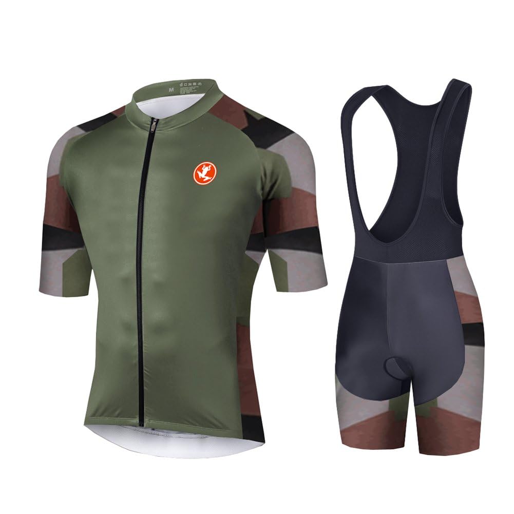 UGLY FROG Uomo Ciclismo Abbigliamento Kit Maniche Corte Jersey Set Road Bike Bib Shorts con Imbottito