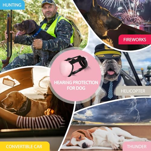 BERGWERK Hunde Ohrschützer für Gehörschutz, 29dB NRR Hundeohrschützer für Lärmschutz Noise Cancelling Kopfhörer (Hellrosa-S)