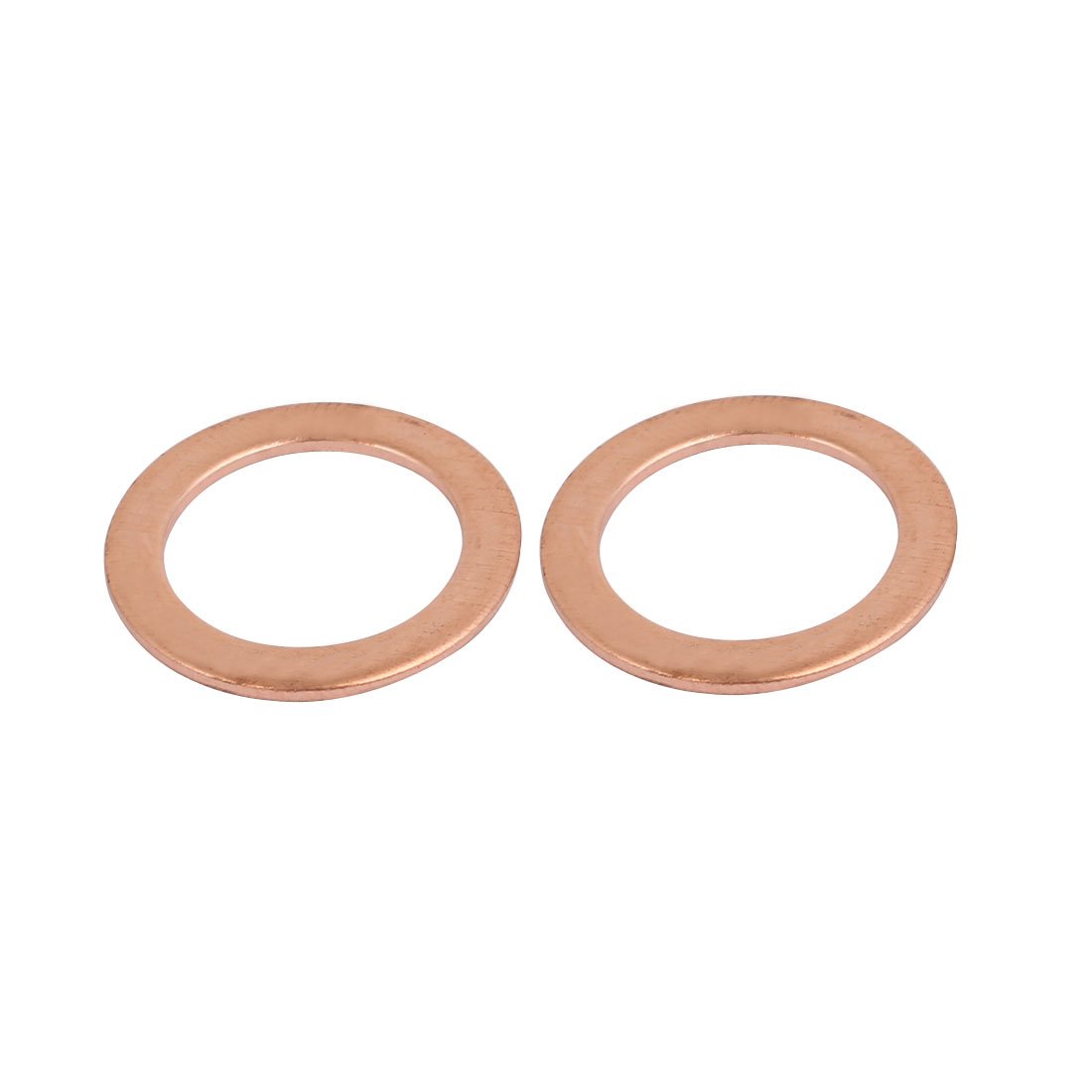 Sourcingmap 10pcs 14mmx20mmx1mm Copper Flat Ring Sealing Crush Washer Gasket, 14*20*1 - Image 2