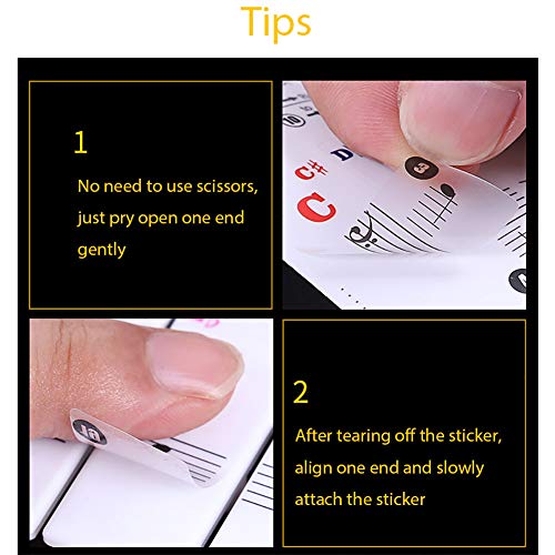 image for Lomodo 3 Pack Piano Keyboard Stickers for 37/49/54/61/88, White & Blac