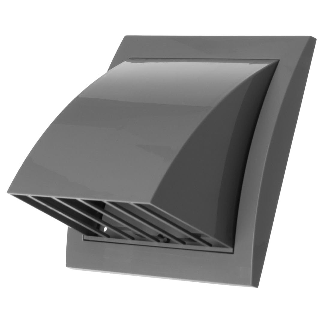 Lirast Gray Diameter 100 Mm Grey Ventilation Grille With Weather Protection - Plastic Weather Protection Grille - Facade Grille With Backflow Flap