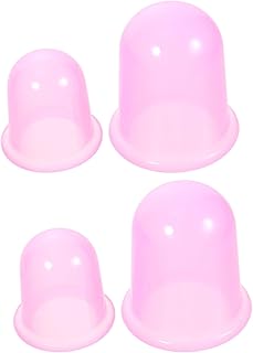 minkissy 4 Pçs Ventosa De Absorção De Umidade Relaxar Copo Massageador Conveniente Ventosa De Sílica Gel Conjunto Rosa Massageador De Ventosa Para Corpo Massageador De Ventosa Portátil