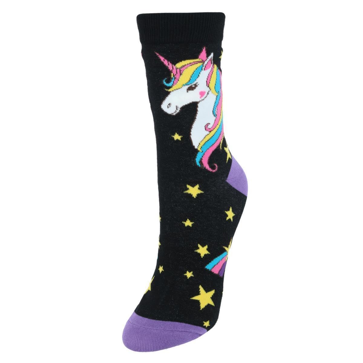 CTM Women's Fun and Cute Novelty Animal Socks (1 Pair), Beautiful Unicorn