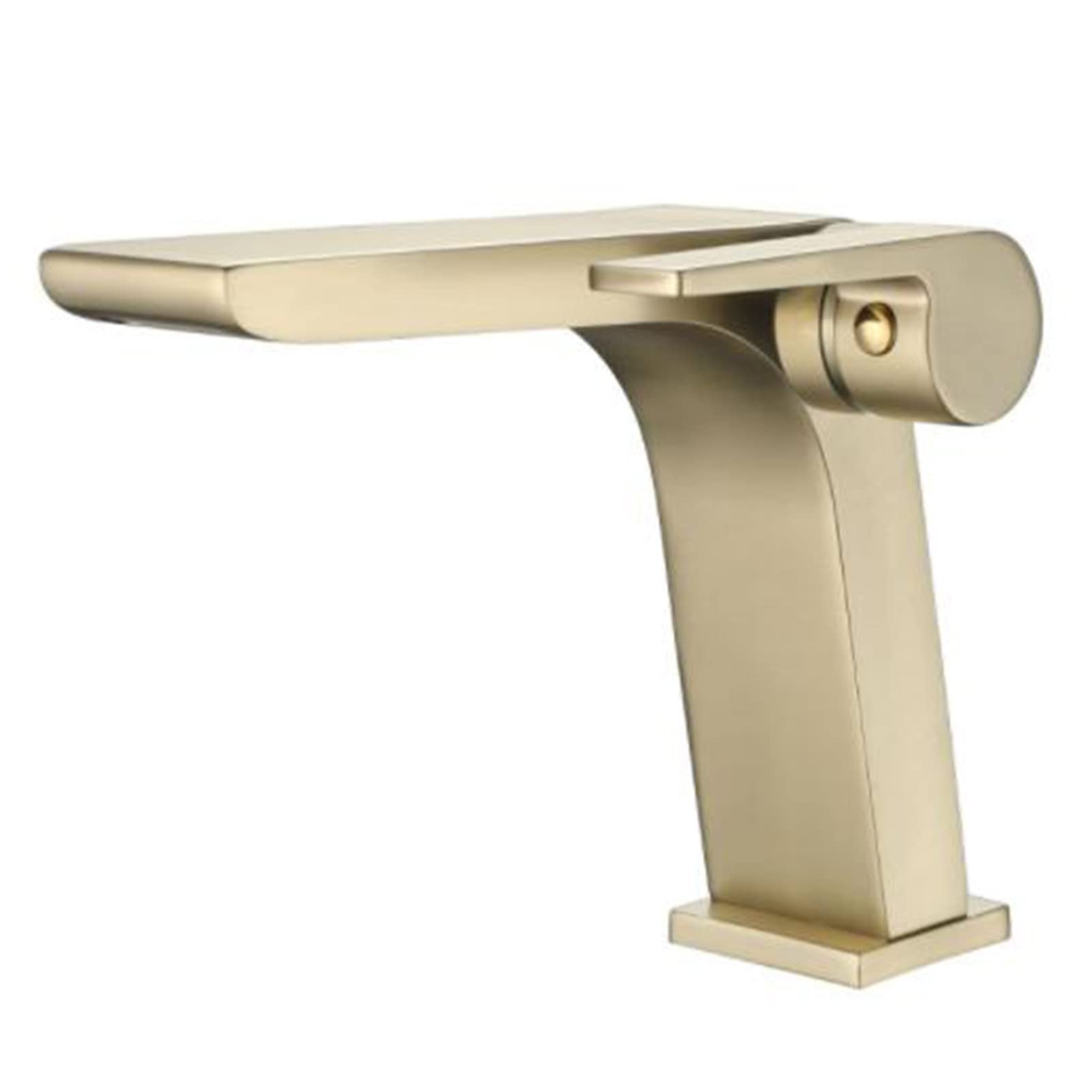 COSZWQDP Bathroom Sink Faucets Waterfall Basin Brass Cold and Hot Water Single Hole Tap-Grey(Cromo)