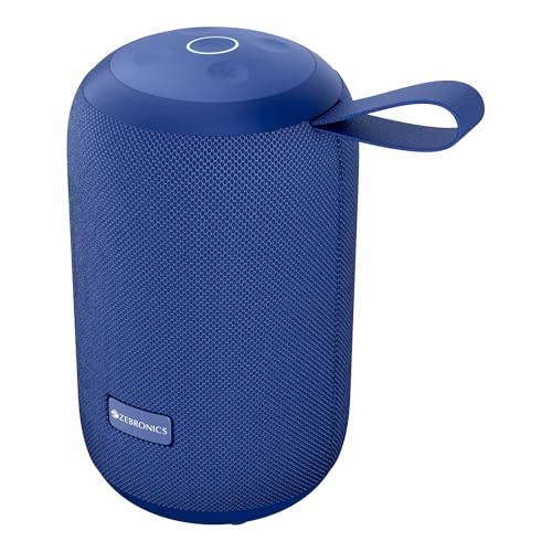 Image of Zebronics Portable Bluetooth Speaker, 16W RMS, Up to 12Hrs Playback, 57mm Dual Drivers, Passive Radiator, TWS, BT v5.4, USB, mSD, AUX, Splash Proof, Type-C Charging (Music Bomb i10, Blue)