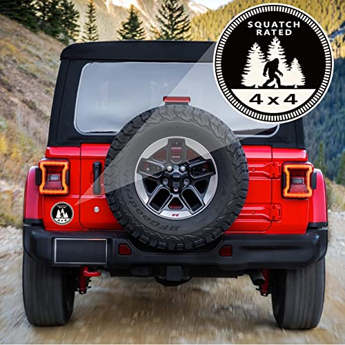 Image of Squatch Badge Rated Car Emblem, 4 x 4 Metal Automotive Bigfoot Badge 6D Metal Car Badges Emblems Round Emblem Decals Car Badge Decals Stickers Compatible with Jeep Wrangler Vehicles Trucks SUV