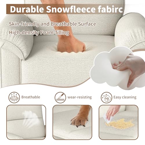Sillón reclinable beige compacto con estructura de hierro miniatura 6
