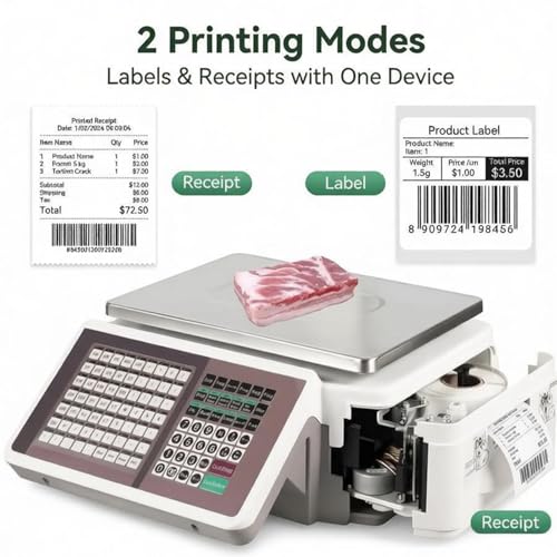 Báscula digital con impresora y pantalla dual 30kg miniatura 7