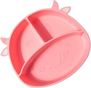 SHOWERORO Sucção Dividida Prato De Bebê Criança Crianças Tigela Tigela De Sucção Placa Dividida De Sucção Placa De Criança Caixa De Suplemento Alimentar Prato De Jantar Grade Talheres De