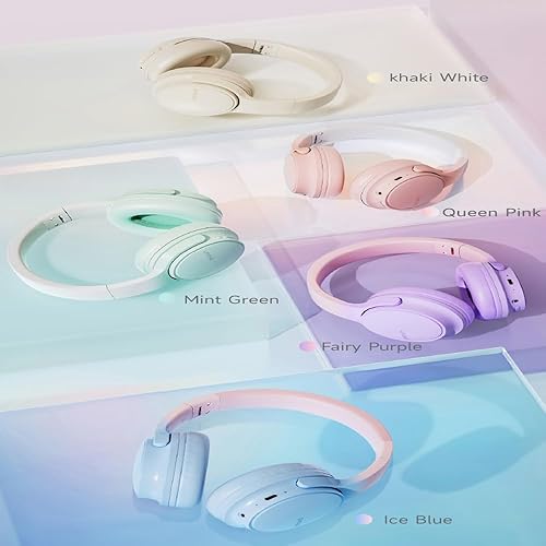 Miniatura 6 de SLuB Auriculares inalámbricos sobre la oreja, auriculares Bluetooth plegables, sonido estéreo HD, micrófono HD integrado, tiempo de reproducción de