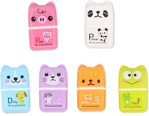 Miniatura 5 de 6 unids lápiz borrador de dibujos animados animal tema rectángulo rueda borrador niños lápiz goma