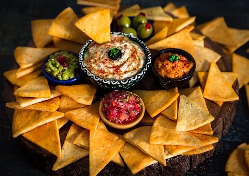 Image of Gourmade Soulful Snacking Pita Chips Snacking Combo, 375g | 2 x Roasted Garlic and 1 x Chipotle (125gms ecah - Pack of 3) | Baked Bar Party Snacks | Dip Starter Chips | Nachos & Tortillas