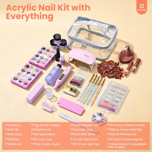 Kit de uñas profesional para principiantes con acrílicos y práctica miniatura 2