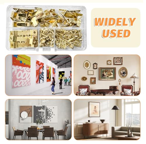 Image of 170-Piece Basic Picture Hanging Kit - Heavy Duty Wall Hooks & Frame Hangers Set with Nails and Screws for Home Decor