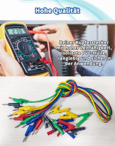 5 cavi di misurazione multimetri con 10 morsetti a...