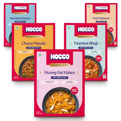 HOCCO Combo Pack of 5 (Chana Masala (300g), Mumbai Bhaji (300g), ...