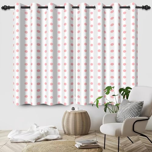 IKDZCM Cortinas Opacas de Invierno con Estampado de Lunares para Cocina, Dormitorio, Hotel, salón, Lavables, para Ventana, decoración de Sala de Estar (Ancho x Alto/2 x 125 x 150 cm)