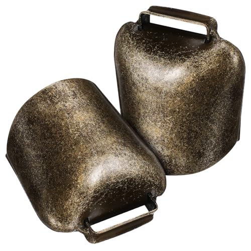 Abaodam Campana per Animali Domestici in Ferro Spesso 2 Pezzi Campanello Anti-Smarrimento per Pecore e Mucche Collare da Pastore Decorazione Rustica per Fattoria e Casa