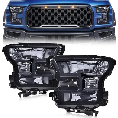 Headlights Assembly Compatible with 2015 2016 2017 Ford F150 LH & RH Front Headlamp FO2502335 FO2503335 FO2502344