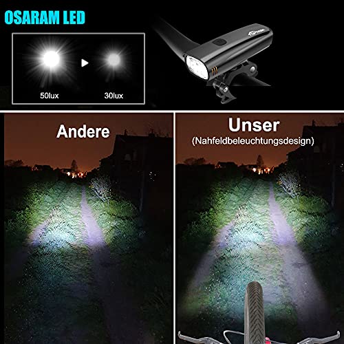 Fahrradbeleuchtung Toptrek LED Set mit IPX5 Wasserschutz