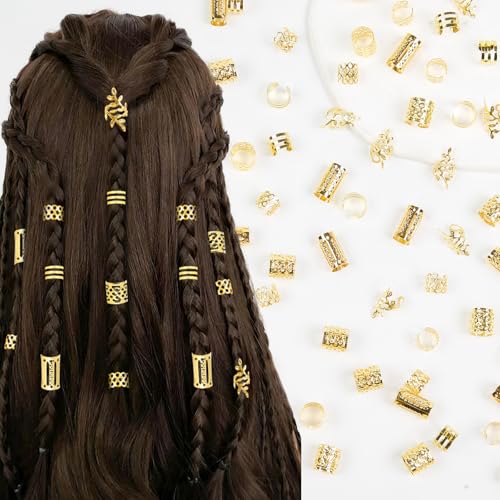 Joyas para el cabello doradas set 100 piezas para trenzas miniatura 1