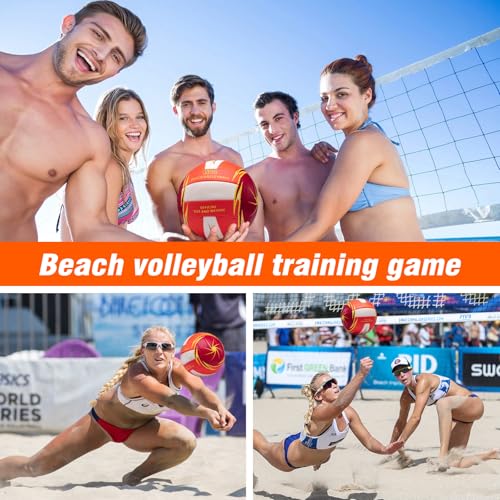 Image of Soft Rubber Lightweight Volleyball for Indoor Training Game Competition, Gym, Outdoor Beach Play, Gift for Kids,Fit for Beginner, Teenager, Adult, 1pcs