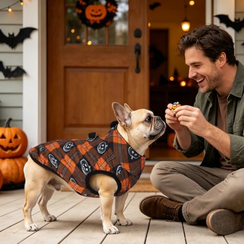 Image of SCENEREAL Halloween Winter Dog Vest Coat with Harness Built in