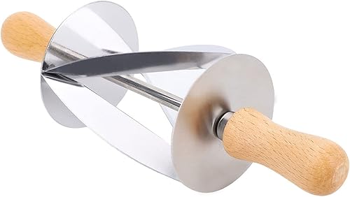 Miniatura 8 de Rodillo de repostería, cortador de cruasán, para cocina, cortador de rodillo de cruasán de acero inoxidable, rebanadas de rodillo de masa de
