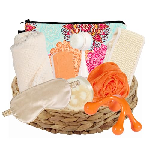 Care Package Birthday Gifts for Women, 10 Piece Home Spa Set, Relaxing Spa Gift Box, Self Care Gift Basket, Pamper Gift Set, Spa Gift Baskets For Women
