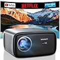 ?1200 ANSI/4K Supported/Netflix Licensed?Smart Projector with WiFi and Bluetooth, Movie Home Theater with AI Auto Focus&Keystone, Video Projector with Dolby, 400'' Display for Indoor/Outdoor Proyector